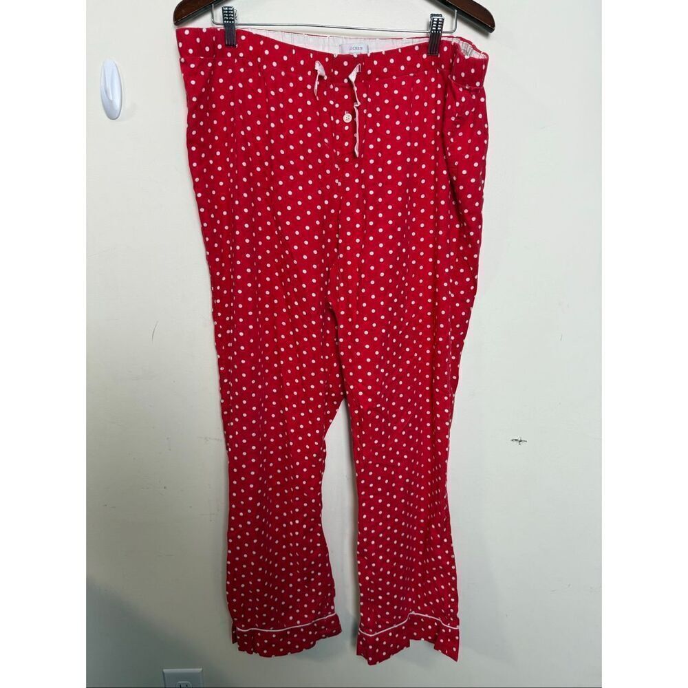 J.Crew Red White Polka Dot Cotton Pajama Pants Women’s XL